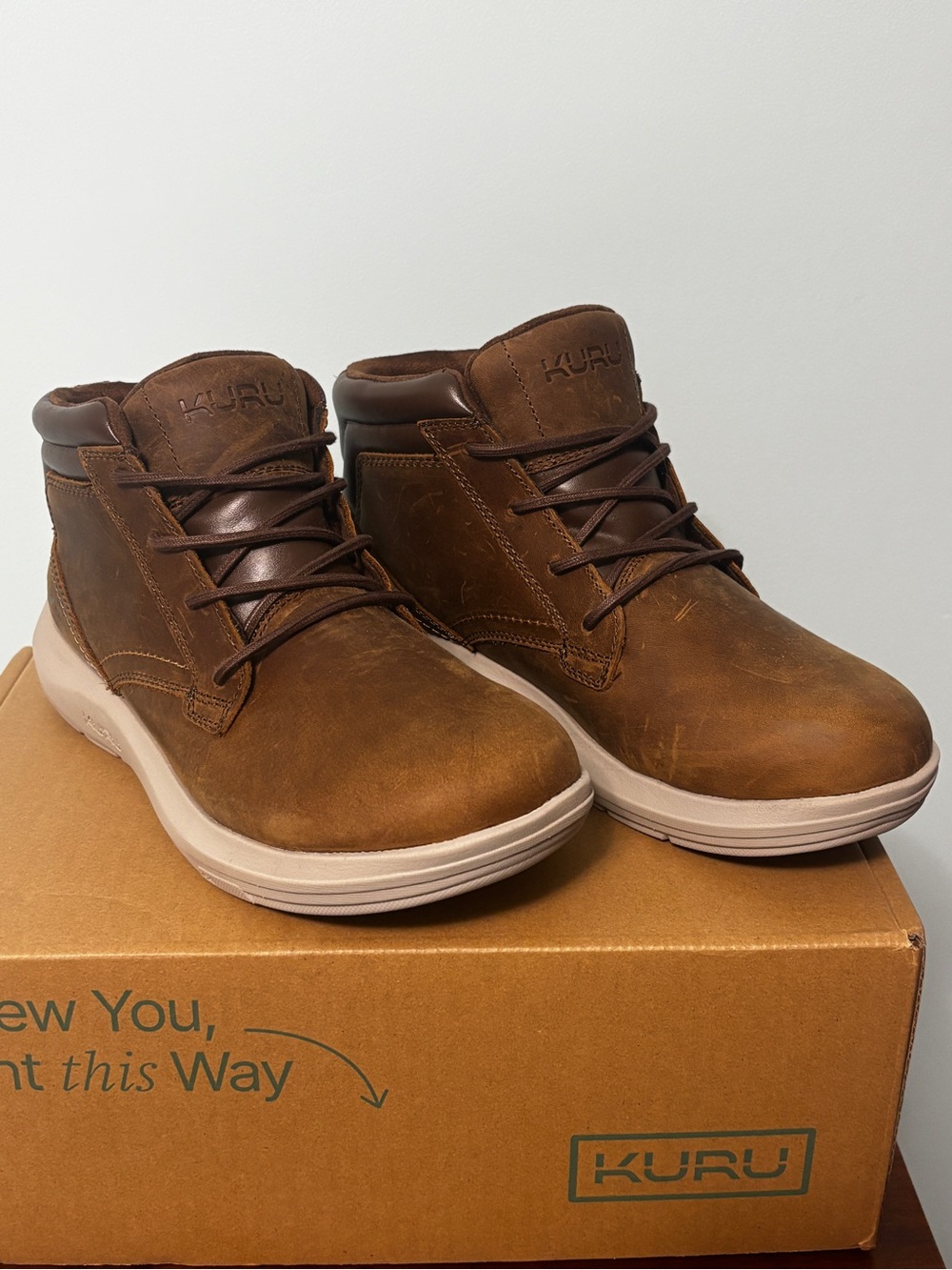 KURU Men's Chestnut Brown Leather Chukka Boots